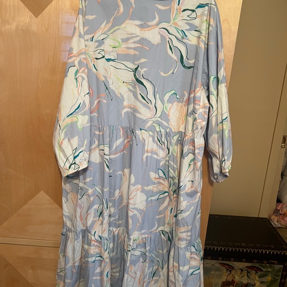 Anthropologie Bettina Blue Floral Long Sleeve Dress - Picture 3 of 5